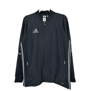 Adidas Climacool jacket Mens Sz L gray stripe zip warm up jacket activewear